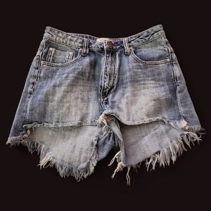 One Teaspoon SZ 27 Blue High Waist Bonita Denim Shorts